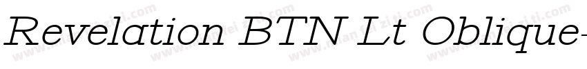 Revelation BTN Lt Oblique字体转换